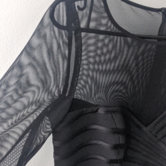 sweetheart neckline mesh blouse - Picture 3 of 4